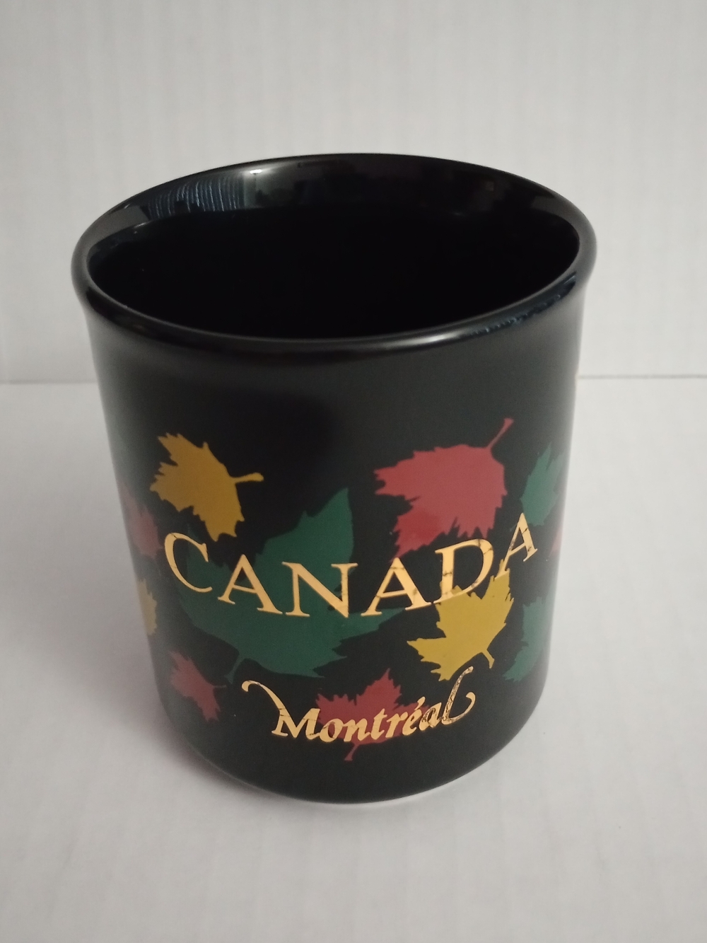 Tams Montreal Canada Travel Souvenir Coffee Mug Tea Cup Colorful Maple Leaves